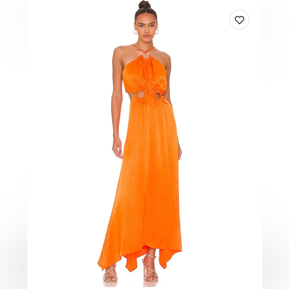 Elliatt Orange Halter Cutout Maxi Dress